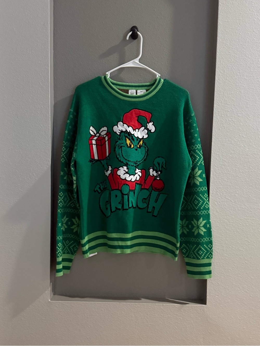 Super Soft Green The Grinch Holiday Crewneck Sweater- Sample Piece - New